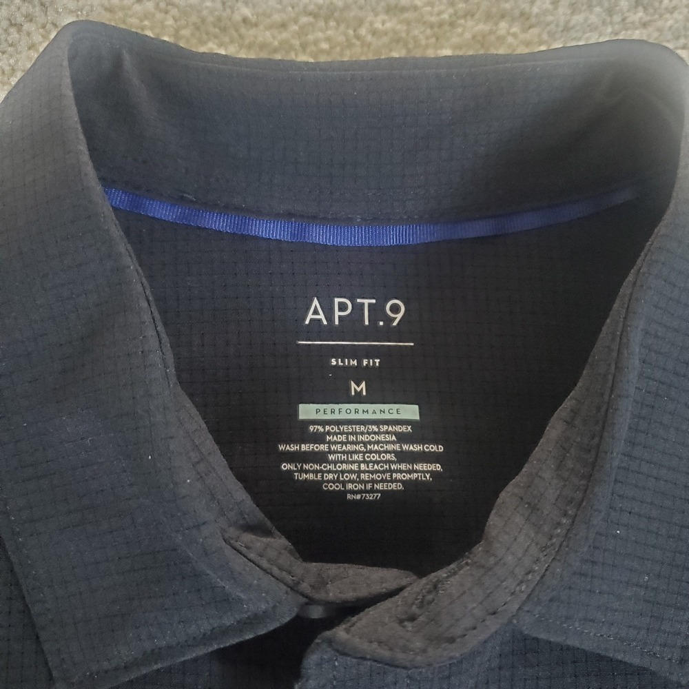 APT. 9 Men's Button Up Shirt Size M SLIM Black Short Sleeve NWTGS - Picture 6 of 11